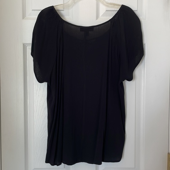 Karen Kane Black Short Sleeve Tie Front Peasant Top - Picture 4 of 4